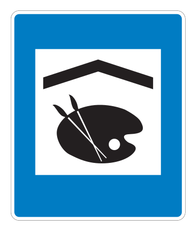 E08.48 - Ateliers von Künstlern Verkehrsschild