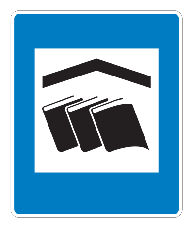 E08.52 - Bibliothek Verkehrsschild