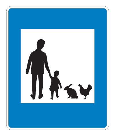 E08.57 - Ein Streichelzoo Verkehrsschild
