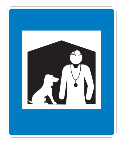 E08.65 - Tierarzt Verkehrsschild