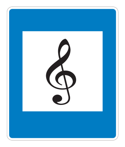 E08.81 - Musikdarbietung Verkehrsschild
