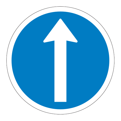 402.3 - Panneau routier Tout droit seulement