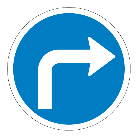 402.4 - Panneau routier Virage à droite obligatoire