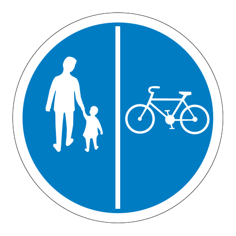 418.1 - Panneau routier Voie séparée pour piétons et cyclistes