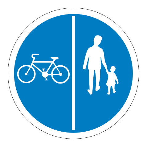 418.2 - Panneau routier Voie séparée pour piétons et cyclistes