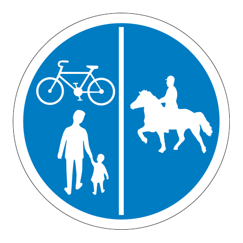 418.3 - Panneau routier Séparation pour piétons et cyclistes