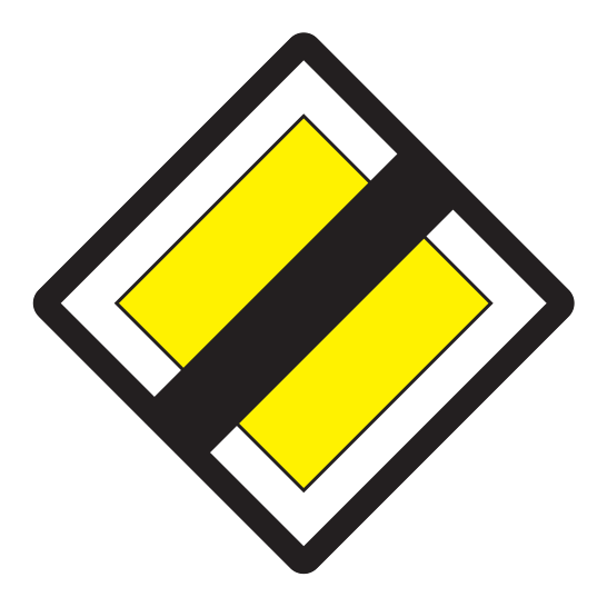 208 - Ende der bevorrechtigten Straße Verkehrsschild