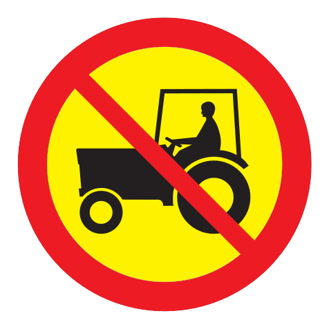 306.3 - Keine Traktoren oder Arbeitsmaschinen Verkehrsschild
