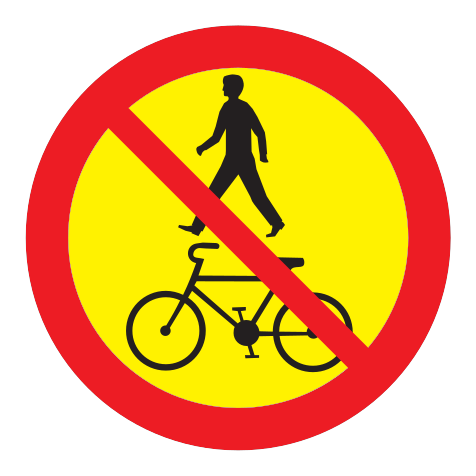 306.8 - Keine Fußgänger oder Radfahrer Verkehrsschild