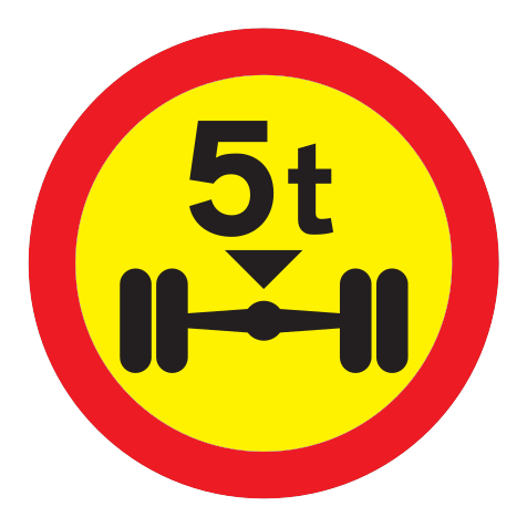 320 - Begrenzte Achslast Verkehrsschild