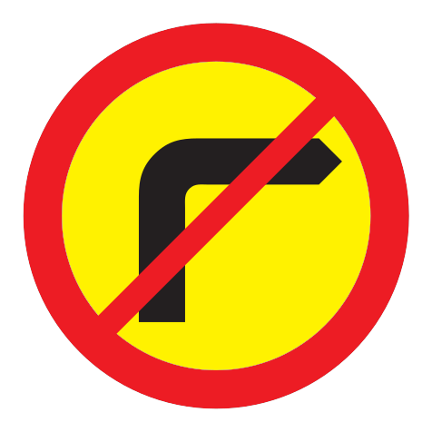 330.1 - Abbiegen verboten Verkehrsschild