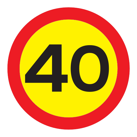362.40 - Vorgeschriebene Höchstgeschwindigkeit 40 km/h Verkehrsschild