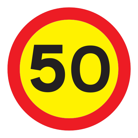 362.50 - Höchstgeschwindigkeit 50 km/h Verkehrsschild