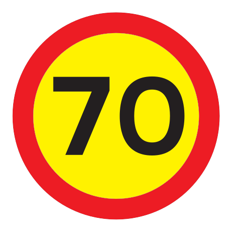 362.70 - Höchstgeschwindigkeit 70 km/h Verkehrsschild