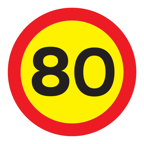 362.80 - Höchstgeschwindigkeit 80 km/h Verkehrsschild