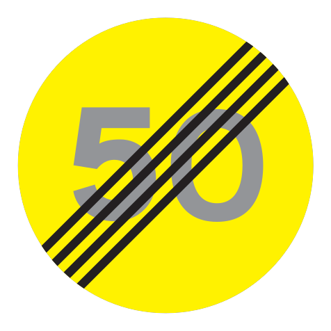 364.50 - Ende einer besonderen Geschwindigkeitsbegrenzung Verkehrsschild