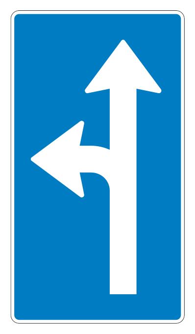 500.50.hv_-1 - Spurverlaufsschild – Geradeaus oder Links Verkehrsschild