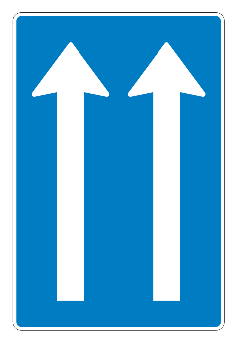 500.60.aa_-1 - Überkopf-Fahrstreifenbenutzungszeichen – Zwei Fahrstreifen geradeaus Verkehrsschild