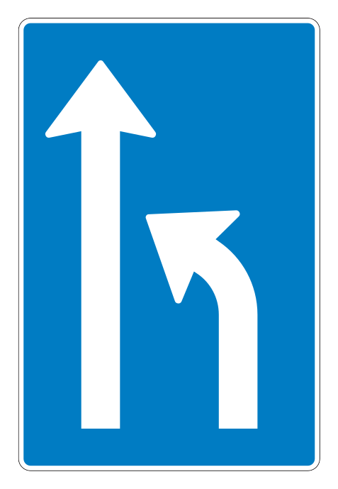 500.60.afv_-1 - Überkopfwegweisung - Geradeaus und Ausfahrt Rechts Verkehrsschild