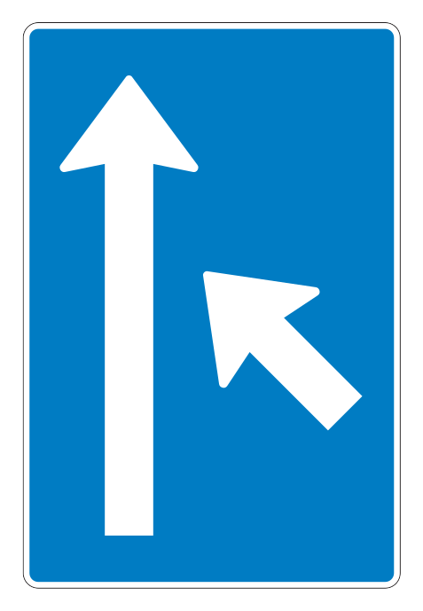 500.60.agv_-1 - Schild für Fahrstreifenführung - Geradeaus und Links einordnen Verkehrsschild