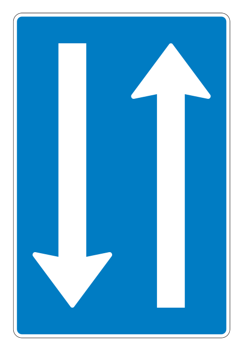 500.60.ba_-1 - Schild für Fahrstreifenbelegung - Fahrstreifenregelungen für Gegenverkehr Verkehrsschild