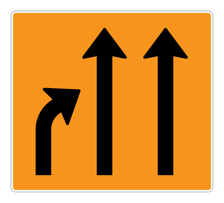 500 - Temporary Label road sign