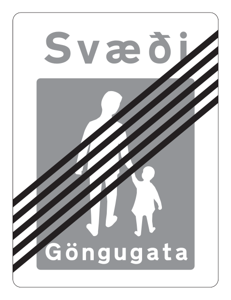 550 - Ende einer Fußgängerzone Verkehrsschild