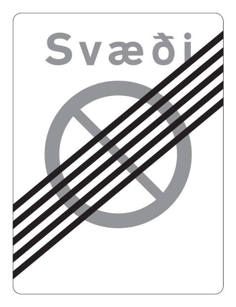 573 - Ende von Bereichen mit eingeschränktem Parkverbot für Fahrzeuge Verkehrsschild