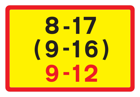 806.1 - Time Period Plate road sign