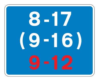 806.2 - Time Period Plate road sign