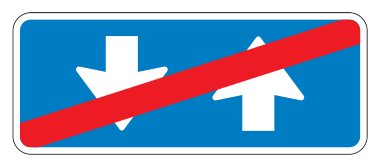 811.2 - Radweg, Zweirichtungsverkehr endet Verkehrsschild