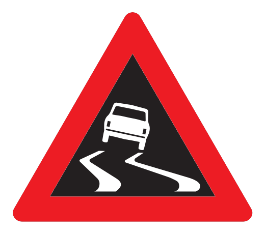 116.1 - Dynamisch Rutschige Fahrbahn Verkehrsschild