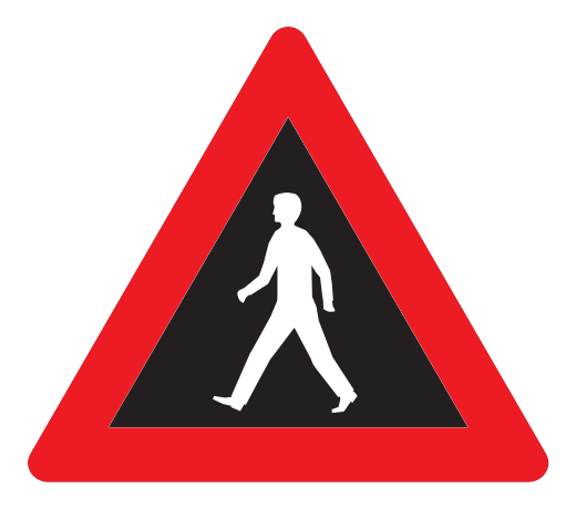 141 - Dynamische Fußgänger voraus Verkehrsschild