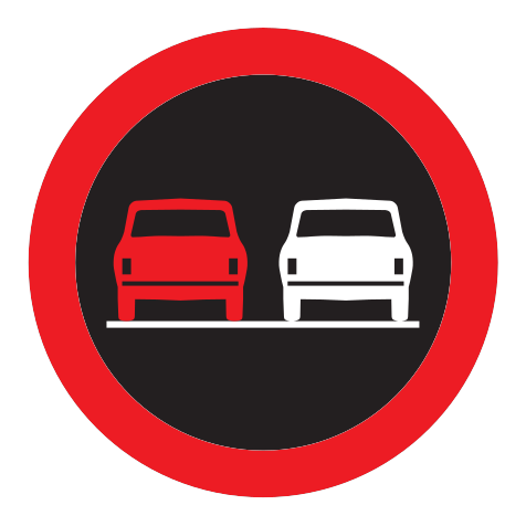 334 - Dynamisches Überholverbot Verkehrsschild