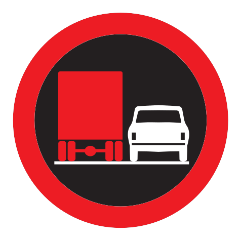 335 - Dynamisches Überholverbot für Lastkraftwagen Verkehrsschild
