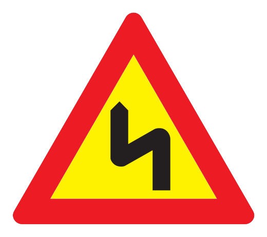 102.2 - Doppelkurve, erste Links Verkehrsschild