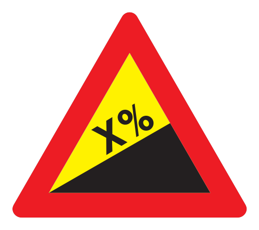 104.1 - Steile Steigung Voraus Verkehrsschild