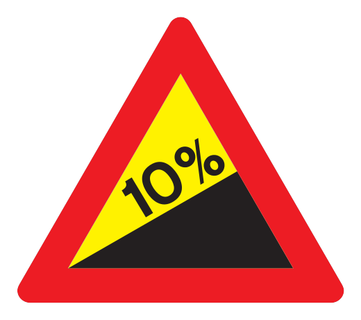 104.1 - Steile Steigung (Prozent Gefälle Angegeben) Verkehrsschild