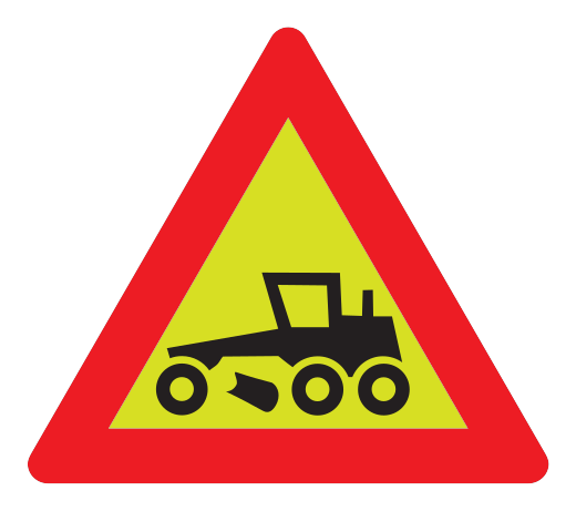 111 - Straßenbelag Verkehrsschild