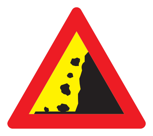 114.1 - Steinschlag, Lawine von rechts Verkehrsschild