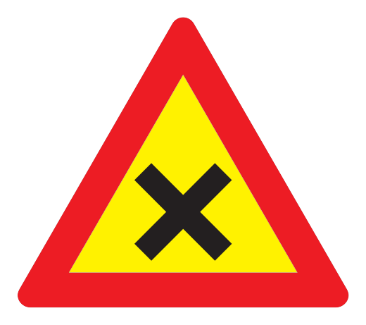 124 - Gefährliche Kreuzung Verkehrsschild