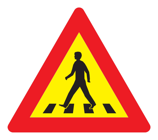140 - Warnung vor Fußgängerüberwegen Verkehrsschild