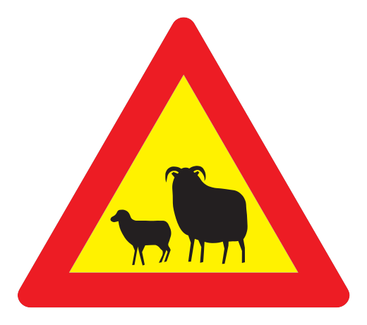 146.5 - Tiere Schafe Verkehrsschild