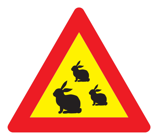 146.6 - Tiere Kaninchen Verkehrsschild