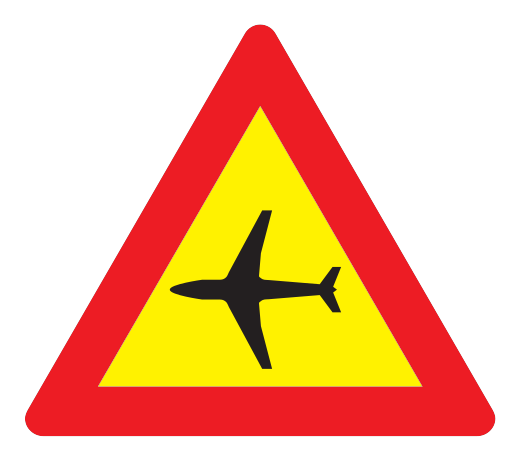 150.2 - Niedriger Flug von rechts Verkehrsschild