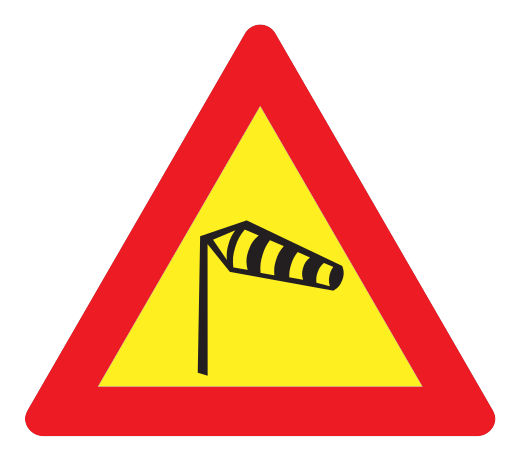 152.1 - Seitenwind von links Verkehrsschild