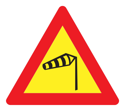 152.2 - Böiger Wind von rechts Verkehrsschild