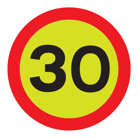 362.30 - Temporäre Geschwindigkeitsbegrenzung auf 30 km/h Verkehrsschild
