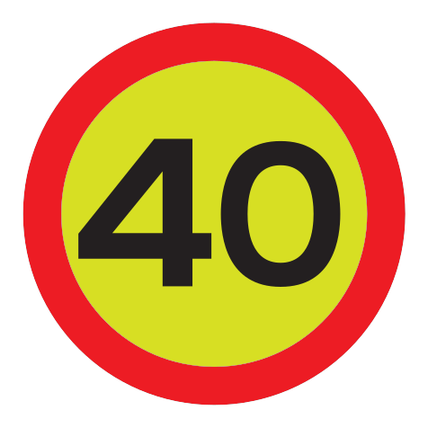 362.40 - Temporäre Geschwindigkeitsbegrenzung 40 km/h Verkehrsschild