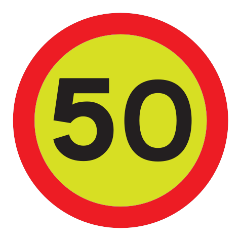 362.50 - Temporäre Geschwindigkeitsbegrenzung 50 km/h Verkehrsschild